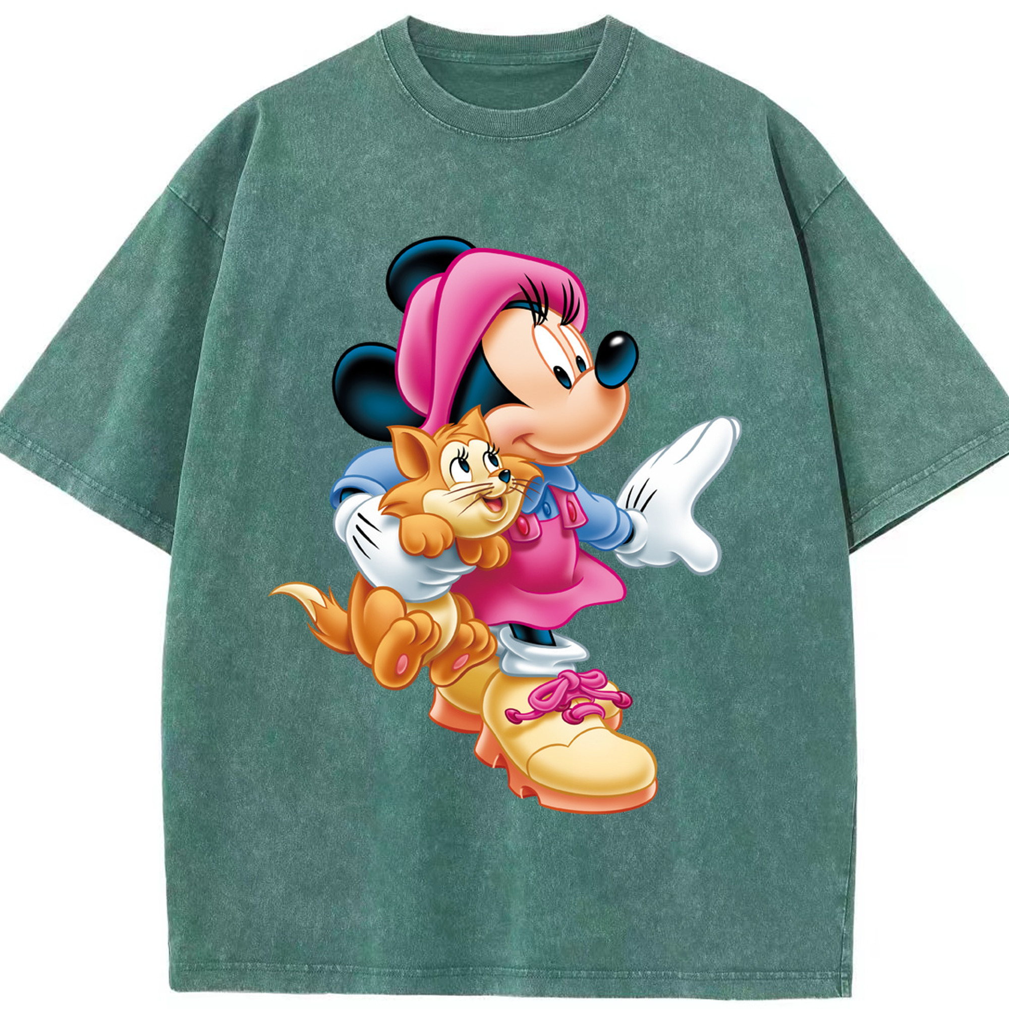（画像用） ミッキーマウス Mickey Mouse 綿100% ヴィンテージ風 半袖Tシャツ（フロントプリント）